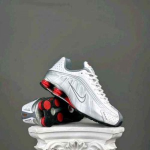 nikkee Shox R4 Metallic Silver Comet Red