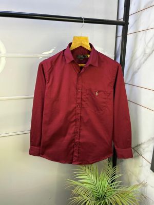 Sale Ralp_Lauren Rust Premium Linen Shirt With Brand Box Packing F2449-RU
