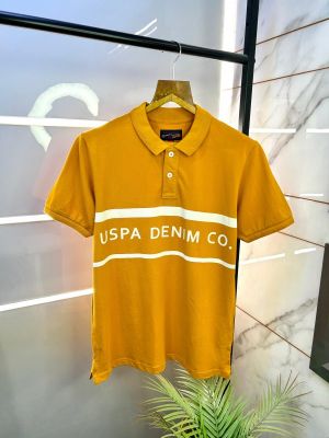 Sale Us Polo Orange Premium Collar Neck Polo T-shirt F2306-OR