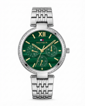 Tommm_y Hilfiger Sophia multi-function Silver Green Dial 