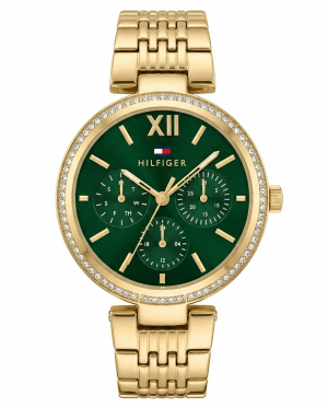 Tommm_y Hilfiger Sophia multi-function Gold Green Dial 