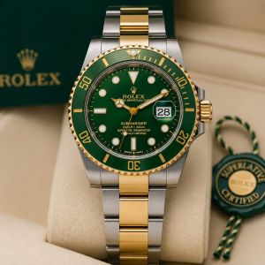 Rolee_x Oyster Perpetual Submarine 2Ton-Gold-Green