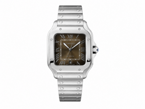 Cartiear Santos de Automatic  brown sunray-brushed dial With Extra Leather Strap 