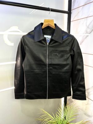 Prad  Imported Leather Super Premium Black Zipper Jacket F2218-BL