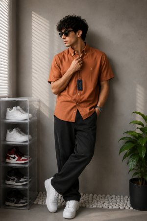 Ralp Laure_n RL Premium Half Sleeves Linen Shirt 2217