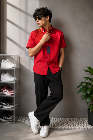 Ralp Laure_n RL Premium Half Sleeves Linen Shirt 2222