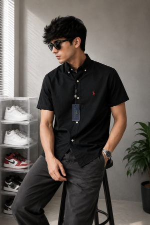 Ralp Laure_n RL Premium Half Sleeves Linen Shirt 2223