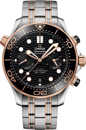 Omegg a Seamaster Diver 300M Co-Axial Master Chronometer Chronograph 2 Ton Copper Black