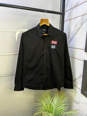 Sale Hacket  Black Oxford Lycra Embroidery Logo Premium Shirts F2628-B1