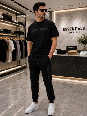 Essential Fear Of God Black Super Premium Track Suit F4016-BL
