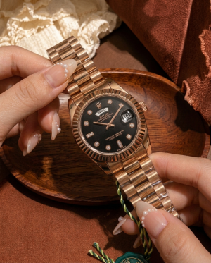 Rolee x Oyster Perpetual Day Date Diamond Copper Black