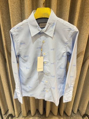 GUCCCI PREMIUM BLUE MONOGRAM COTTON SHIRT