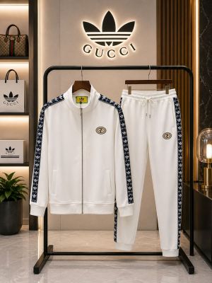 Gucc X Adida 100% Imported Fabric Very Premium Heavy Tracksuit CS434