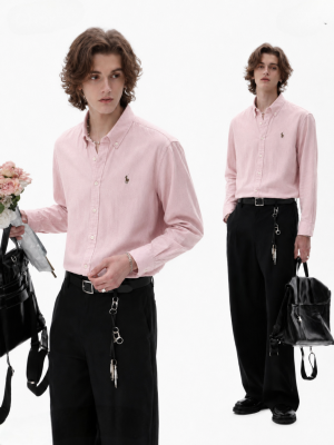 RALPx-H L-AUREN P-OLO IMPORTED STORE ARTICLE SHIRT linen fabric
