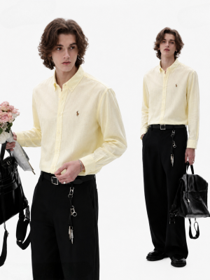 RALPx-H L-AUREN P-OLO IMPORTED STORE ARTICLE SHIRT linen fabric