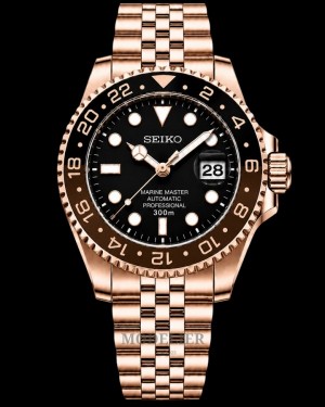 SEIKO GMT MASTER 2 SWISS MOVEMENT LIKE AUTO BUTTERFLY LOCK