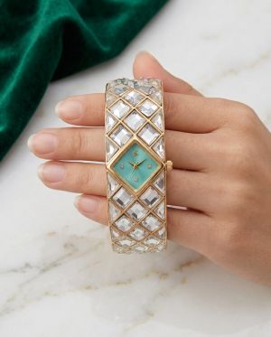 Swarrovsk i Curiosa Bangle Gold To Tiffany