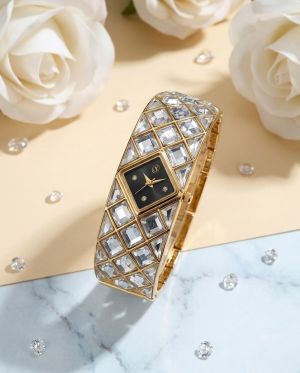 Swarrovsk i Curiosa Bangle Gold To Black