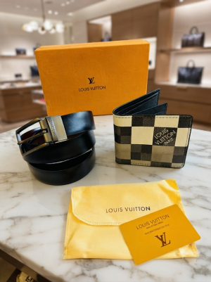307 LV LOUIIS VUITTON PREMIUM QUALITY BELT WALLET COMBO