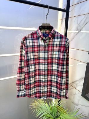 Ralp_Lauren Red Premium Checks Shirt With Brand Box Packing F4010-RE
