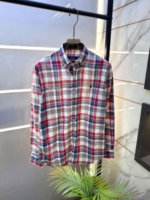 Ralp_Lauren White Premium Checks Shirt With Brand Box Packing F4010-WH