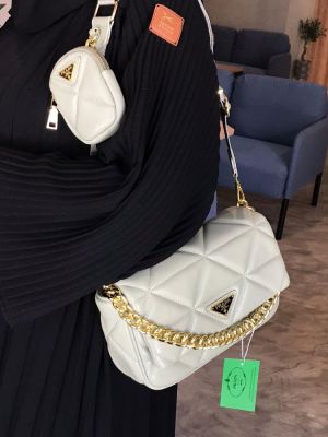 Pradda nappa shoulder bag with og box(white)