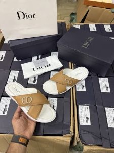 Dioor CD Crisscross Mens White Sandal