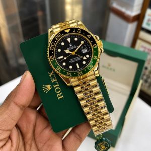 Roleex Men GMT Master ll Gold Black 