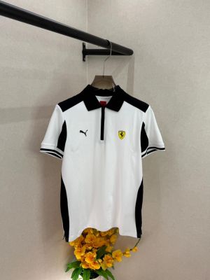 Pum Ferrari Edition White Polo Premium Collar Neck T-shirt F3652-WH