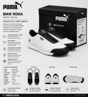 Pum ROMA BMW WHITE BLACK FIX