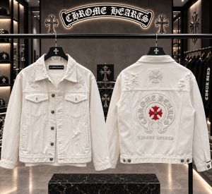 Chrome Hearts 100% Imported Heavy Denim Fabric Heavy Patches On Front Back Very Premium Jacket CS451