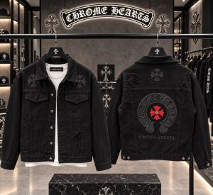 Chrome Hearts 100% Imported Heavy Denim Fabric Heavy Patches On Front Back Very Premium Jacket CS451