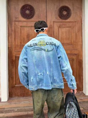Balenciag 100% Imported Heavy Denim Fabric High Range Surplus Quality Very Premium Jacket MR445
