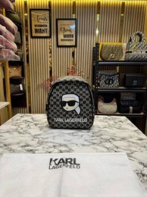 Karl Lagerfeld Paris Premium Quality Backpack With Dust Bag (Black)