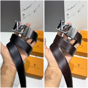 Lv 015 twotone buccal with black brown reversible belt with og box 