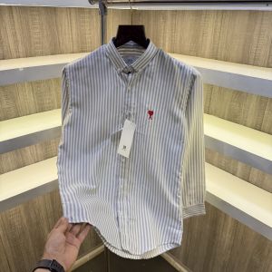 Ami paris Stripes Shirt with Carry Bag ( Grey )