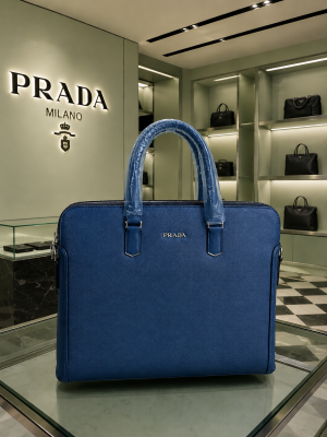 Praada Laptop Bag with Dust Cover premium quality(blue)