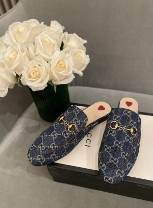 Gucc Denim Mules G Slides With Original Box CarryBag 5190