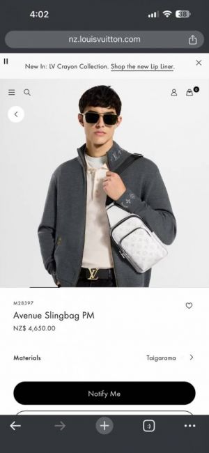 Louii_sVuitton Avenue Slingbag Top Notch Quality With Dust Bag And Carry Bag Premium High Quality