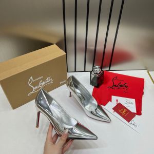 Christian_Louboutin_Miss_Iriza_10_Silver_Z_Heels_Patent_With_OG_Box_&_Dust_Cover_W53_Silver Sale