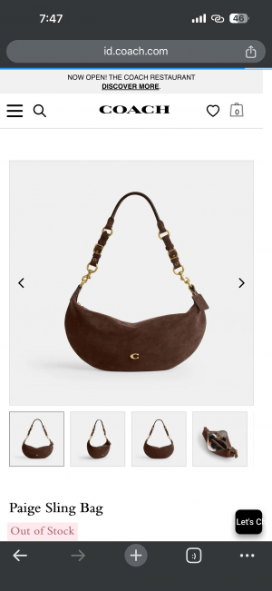 Coach Paige Sling Bag in Suede High End Quality With Original Box