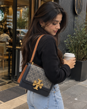Tory826 Burch Eleanor Premium Quality Shoulder Bag With OG Magnetic Box & Dust Bag (Denim - 826)