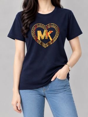 Michael kors Navy Round Neck Premium Printed T-shirt F5163-NY