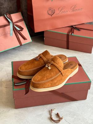 Wmns Loro Piano Babouche Charms Walk Tan Suede  For Her