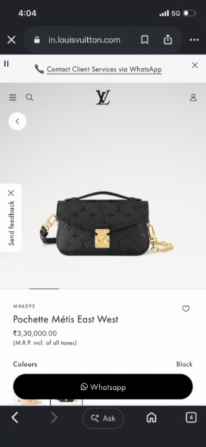 Louiis vuitton metis pochette East West with box 1002