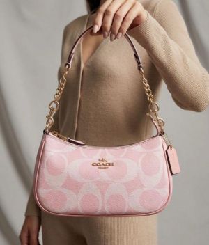 Coaach_teri shoulder bag in signature canvas bag with box packing
