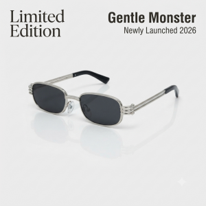 GENTLE MONSTER SILVER BLACK PLANO NEWLY LAUNCHED EXCLUSIVE DESIGN SHOWROOM LATEST TRENDING MODEL 