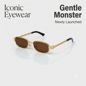 GENTLE MONSTER GOLD BROWN NEWLY LAUNCHED EXCLUSIVE DESIGN SHOWROOM LATEST TRENDING MODEL 