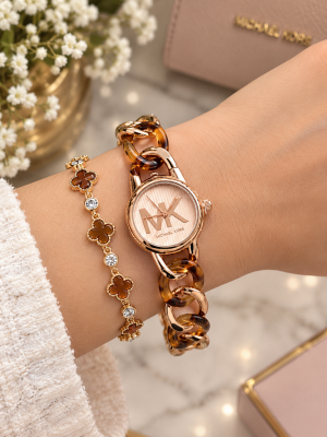 Michael l Kors Runway Rosegold Brown