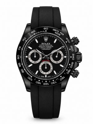 Roleex Daytona Rubber Black Heavy Quality 
